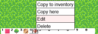 Screenshot of the hotbar